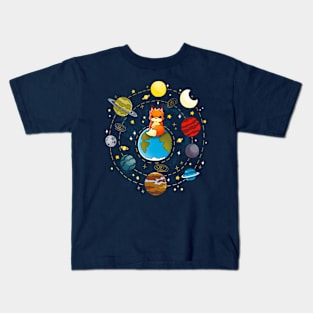 Fox Solar System Kids T-Shirt